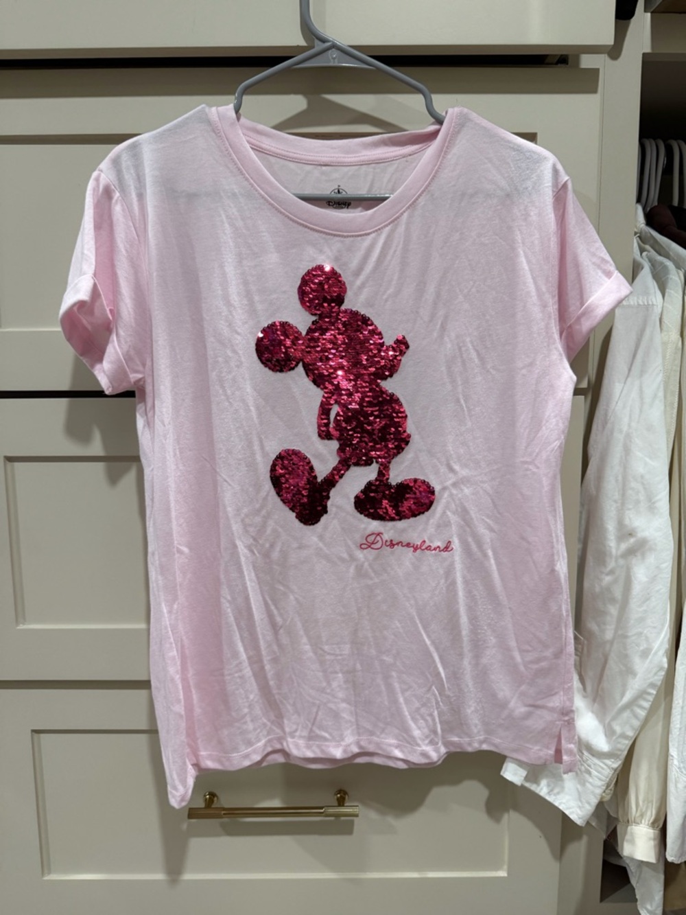 Disney Pink Sequin Mickey Short Sleeve Tee